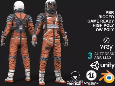 CS04 Space Suit LITE VERSION 2 Low-poly 3D model