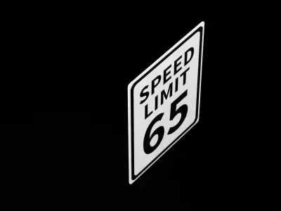 Street Sign Rectangle Tall Low-poly 3D model