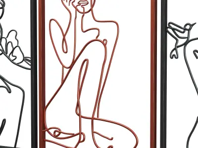 Minimalist Metal Line Art Woman 3D model