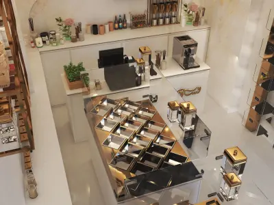 ice-cream store and Coffee shop 3D model