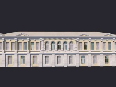 Building Facades Bundle Low-poly Low-poly 3D model