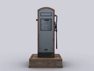 Gas station Low-poly 3D model