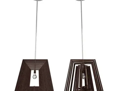 Twist Wooden Pendant Lamps Vito  3D model