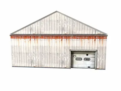 Hanger Industrial Warehouse Low-poly 3D model