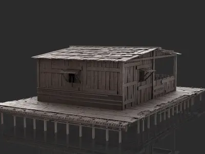 Fantasy Wooden House - Jungle Hut 5 3D model