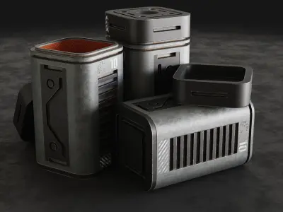 Sci-Fi Crate 1 Low-poly 3D model