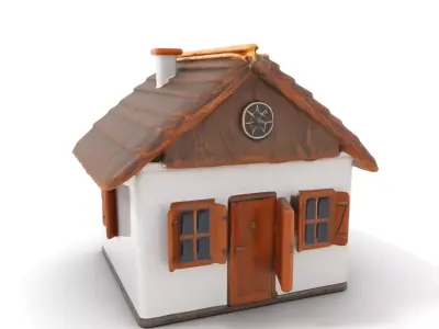 Rustic Cottage House model pack Low-poly 3D model