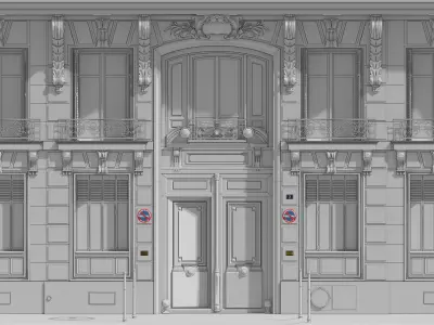 Paris Old Building Rich Low-poly 3D model