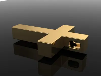 BOXED CROSS HOLLOWED RELIGIOUS FASHION PENDANT 3D print model