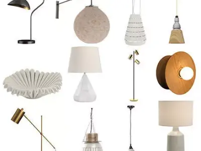 Light Model Collection gold desk lamp 3D model