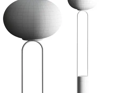 CB2 Polo Black Marble Floor Lamp 3D model