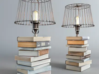 Lamp from books 3D model