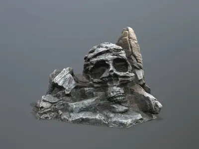 Skull Rock Low-poly 3D model shop