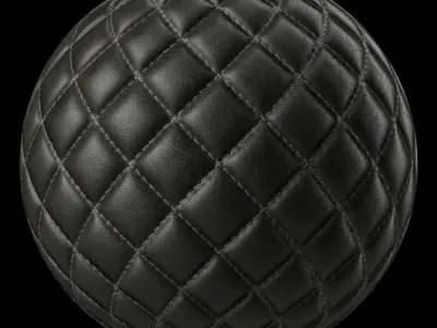 Leather Materials 17- Stitched leather  Pbr 4k Seamless Low-poly 3D model