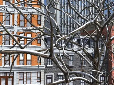 3D Street Day Snow 3D model