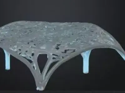 Futuristic Canopy Structure Abstract Architectural 3D Model  Low-poly 3D model