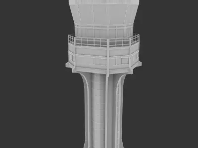 palermo airport traffic control tower Low-poly 3D model