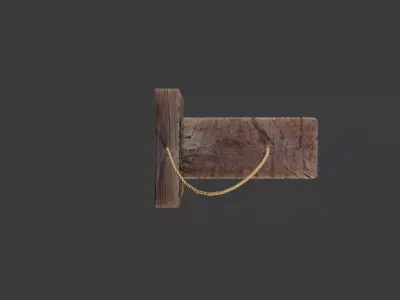 Industrial Wood Beam Wall Sconce with Edison Style Bulb 3D model