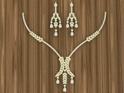 Light Weight Gold Necklace Set 3D print model