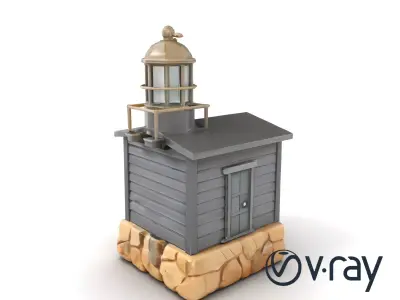 Weathered Lighthouse Architectural model pack Low-poly 3D model