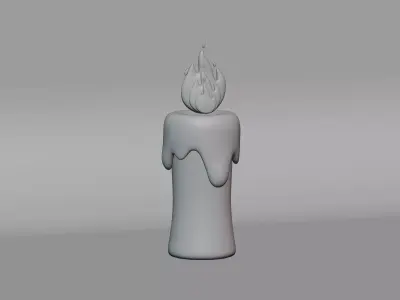 Cartoon Candle Low-poly 3D model