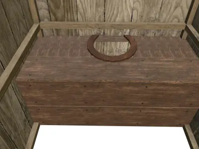 Outdoor Wooden Toilet Low-poly PBR Low-poly 3D model