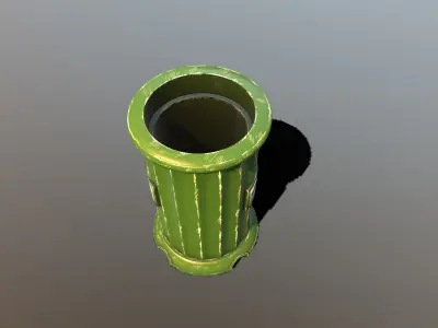 Trash Bin Stylized Low-poly 3D model