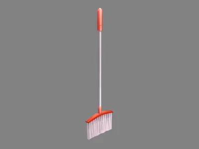 Cartoon broom Low-poly 3D model