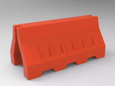Traffic Barrier Low-poly 3D model 2
