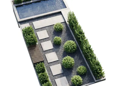 Backyard 1 plan of garden 3D model