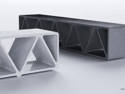 PARK MODERN BENCH CONSTRUQTA CONCRETE 3D model