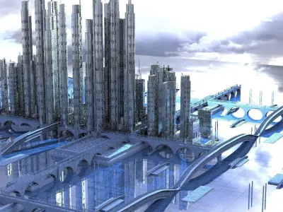 Sci-Fi Future Utopian Arch City 1 3D model