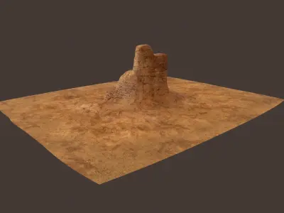 Desert Cliff Low-poly 3D model