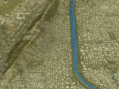Monterrey - Topography Terrain Low-poly 3D model