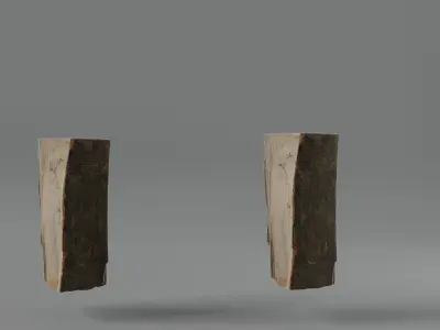 Photorealistic Firewood Pieces Low-poly 3D model