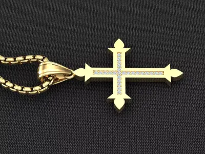 Cross Light Gold 3CP086 3DM STL 3D model