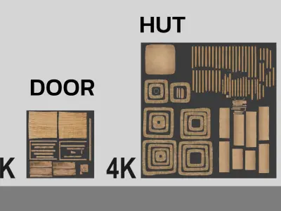 Hut house Low-poly 3D model