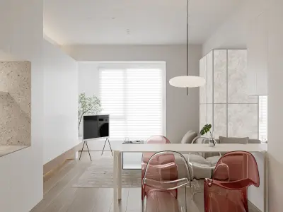 Cozy livingroom interior scene 3D model