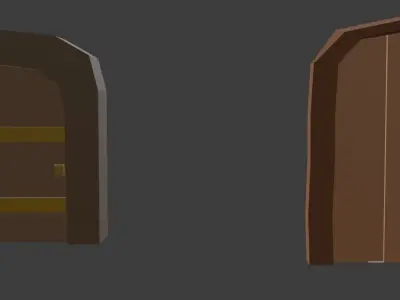 Low Poly Pack house with roof Low-poly 3D model