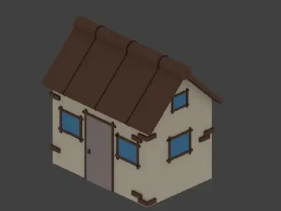 Low Poly Village assets Low-poly 3D model