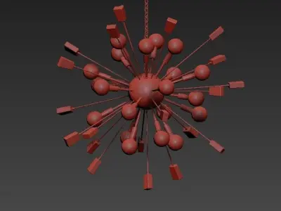 Large modern sputnik chandelier 3D model