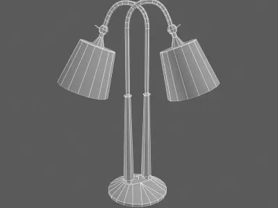 Wooden desktop lamp 3D model