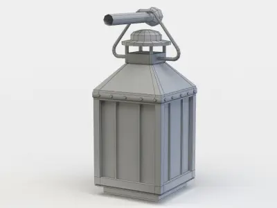 Lantern metal Low-poly 3D model