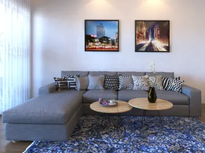 Highly detailed interior scene 3d model  Low-poly 3D model