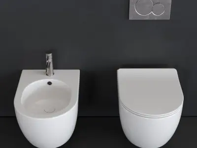 Scarabeo Ceramiche Moon Wall-hung WC Low-poly 3D model