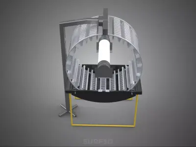 ROTARY HYDROPONIC SPIN GARDEN PLANT GROW FARM CYLINDER SYSTEM 3D model