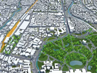 Bogor Ctiy Indonesia  Low-poly 3D model