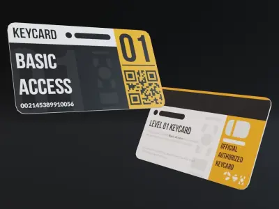 low-poly set of keycards Low-poly 3D model