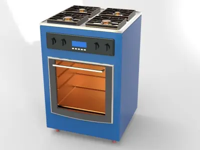 Stove Oven Low-poly 3D model