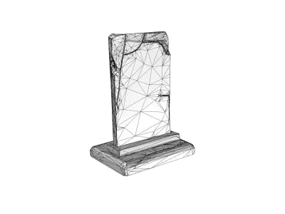 Wordless gravestone Low-poly 3D model